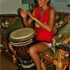 Tori playing the Djembe