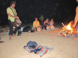 Drumming at the Full Moon Ceremony Healing Drum at Full Moon Fire